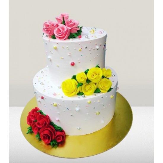 Beautiful Roses Tier Cake