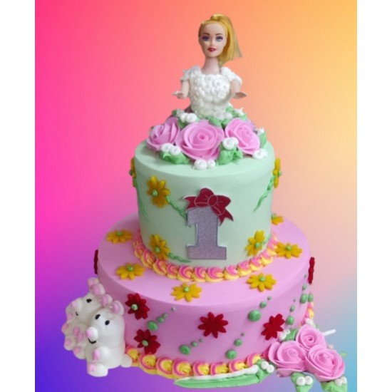 Step Barbie Fandant Cake