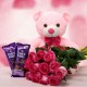 Chocolate and teddy gift hamper