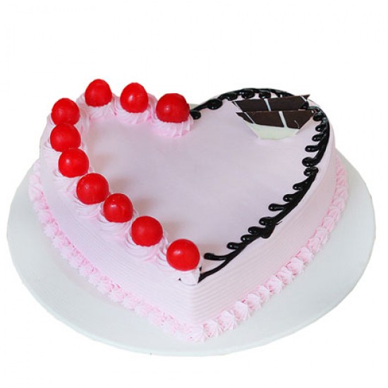 Sweet Cherry Heart Cake