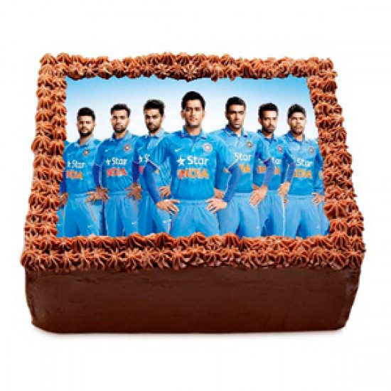Team India Chocolate Photo Cake